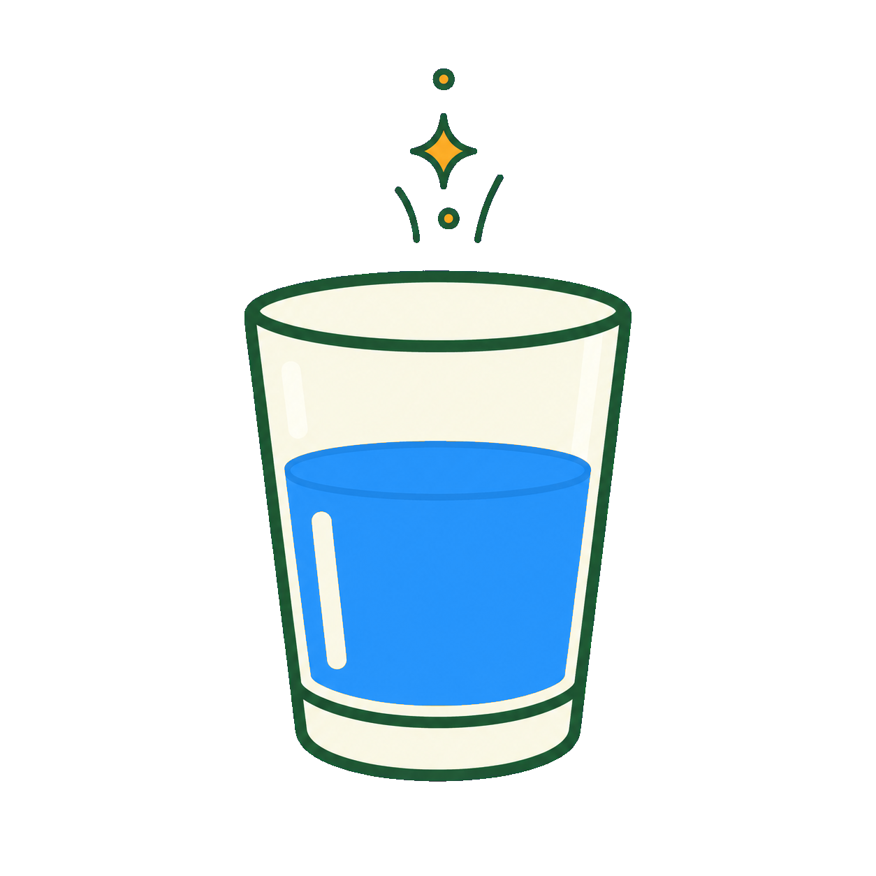 A glass shown as half full and half empty